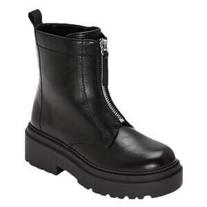 Arizona Black Combat Boots Xander Motorcycle Chunky Block Heel Womens 6.5 $95
